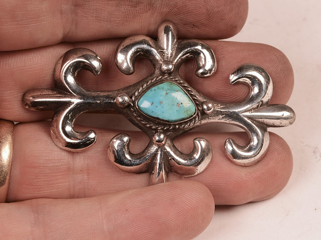 Navajo Sterling Silver Sandcast Pin