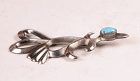 Navajo Sand Cast Sterling Silver Road Runner Pin