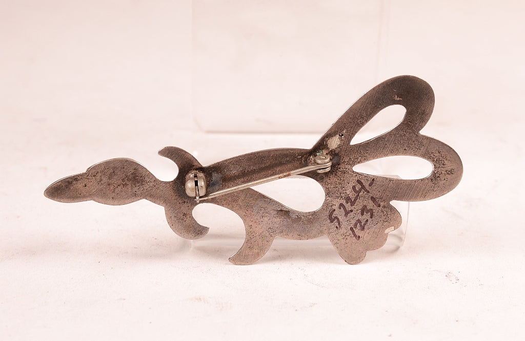 Navajo Sand Cast Sterling Silver Road Runner Pin