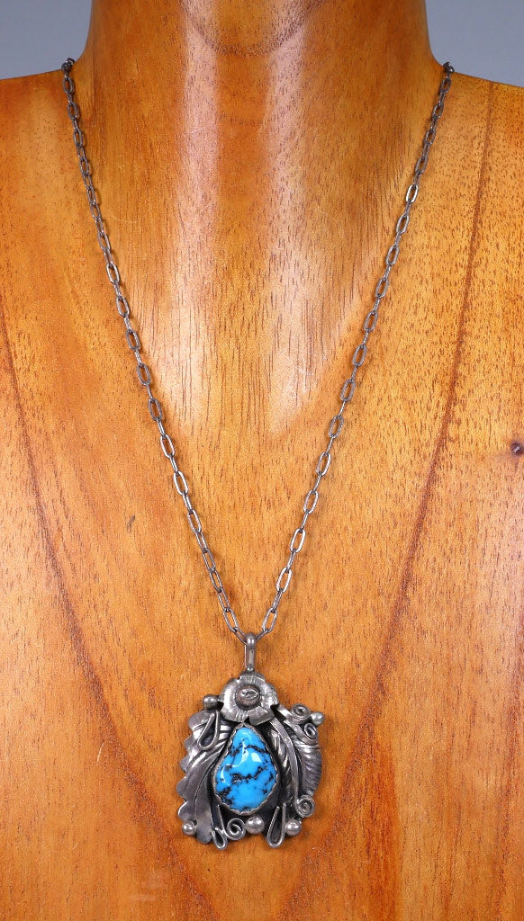 Navajo 1 Blue Turquoise Pendant Necklace