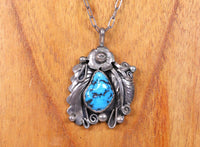 Navajo 1 Blue Turquoise Pendant Necklace