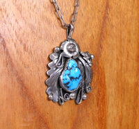Navajo 1 Blue Turquoise Pendant Necklace