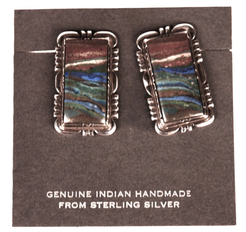 Navajo Sterling Silver Post Earrings By Dennis Smith