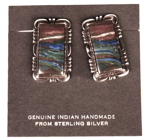 Navajo Sterling Silver Post Earrings By Dennis Smith