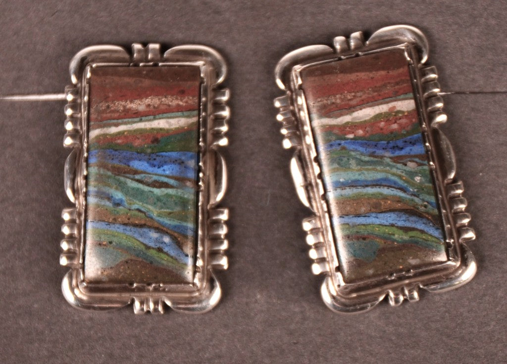 Navajo Sterling Silver Post Earrings By Dennis Smith