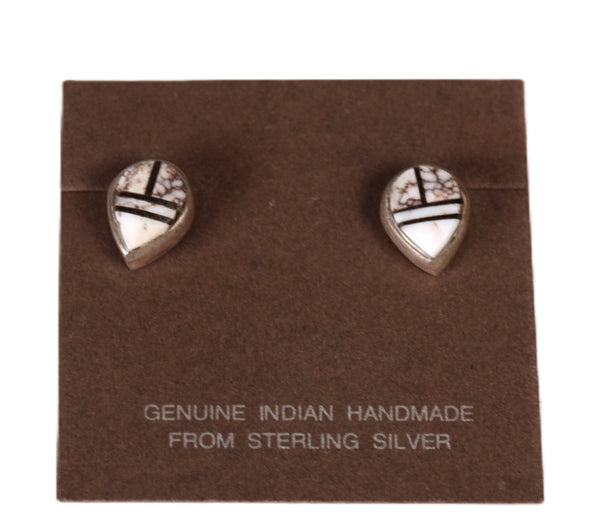 Navajo Onyx and Appaloosa Stud Earrings