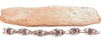 Taxco Sterling Silver Amethyst Link Bracelet
