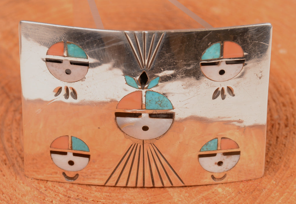 Zuni Multi Stone Inlay Belt Buckle