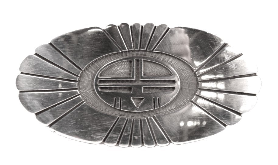 Hopi Pueblo Sterling Silver Belt Buckle By Joe Coochyumptewa