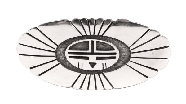 Hopi Pueblo Sterling Silver Belt Buckle By Joe Coochyumptewa