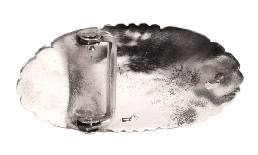 Hopi Pueblo Sterling Silver Belt Buckle By Joe Coochyumptewa