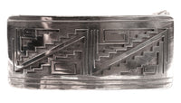 Hopi Pueblo Sterling Silver Overlay Belt Buckle By B Tewa
