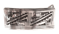 Hopi Pueblo Sterling Silver Overlay Belt Buckle By B Tewa