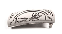 Hopi Pueblo Sterling Silver Overlay Belt Buckle By Master Silversmith Lawrence Saufkie