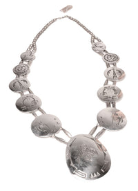 Hopi Pueblo Sterling Silver Overlay Necklace