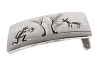 Hopi Pueblo Sterling Silver Overlay Belt Buckle By Victor Coolhwytewa