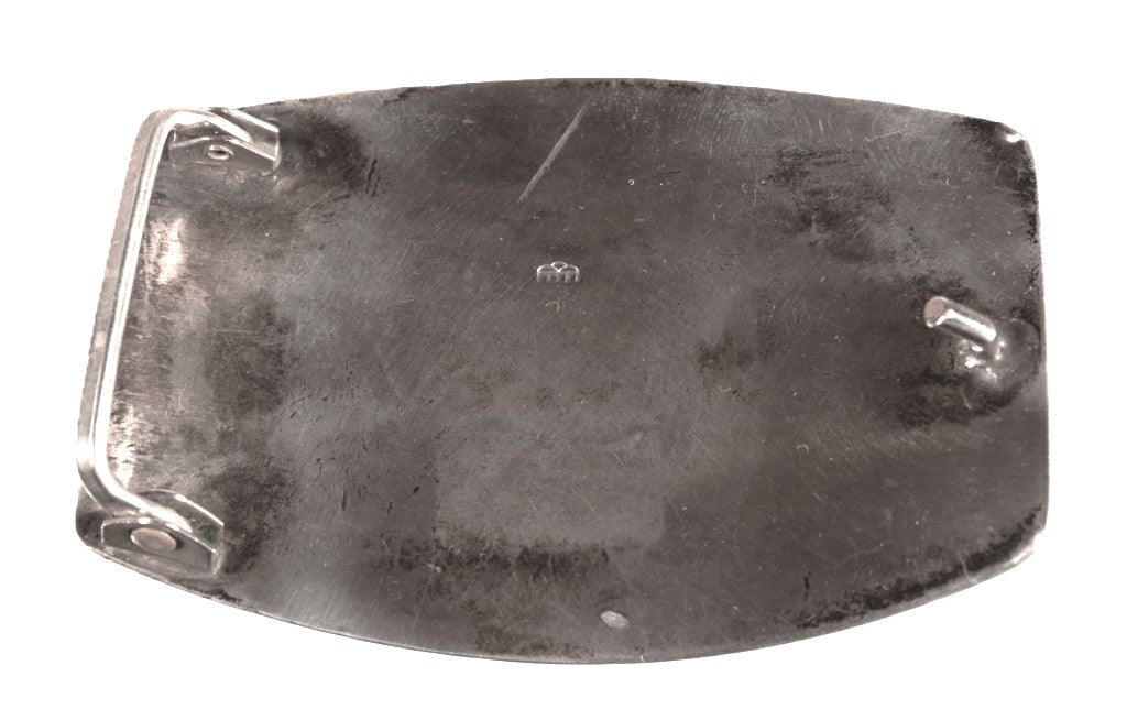 Hopi Pueblo Sterling Silver Belt Buckle Overlay By Victor Coochwytewa