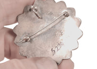 Hopi Pueblo Sterling Silver Overlay Sunface Pendant/Pin
