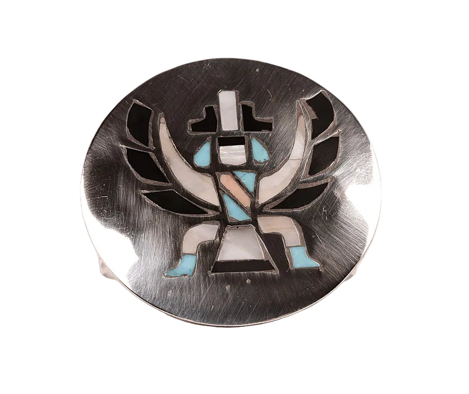 Zuni Sterling Silver Dancer Inlay Pin