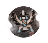 Zuni Sterling Silver Dancer Inlay Pin