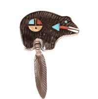 Zuni Pueblo Onxy Bear Pin/Pendant