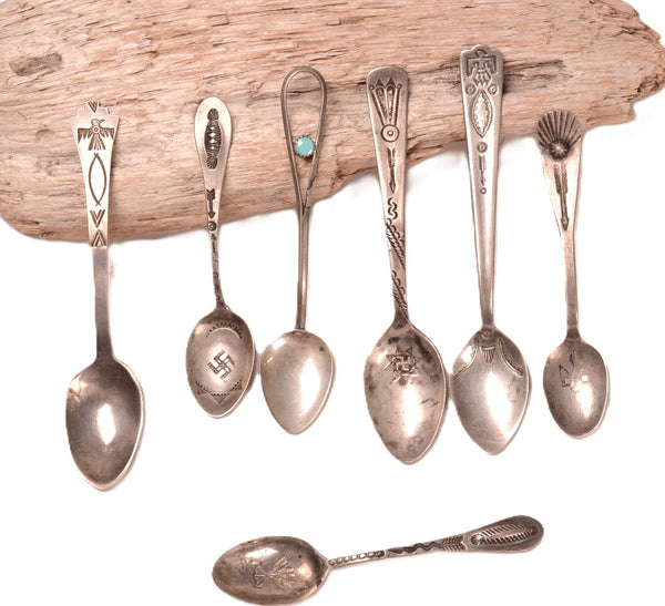 Navajo Sterling Silver Teaspoons Set of 7
