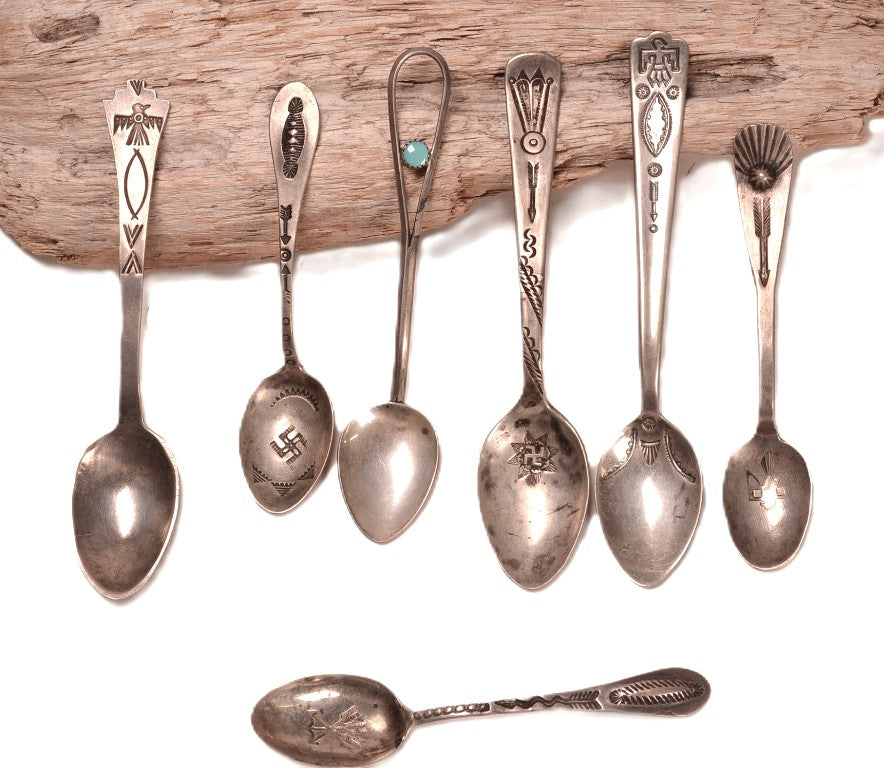 Navajo Sterling Silver Teaspoons Set of 7