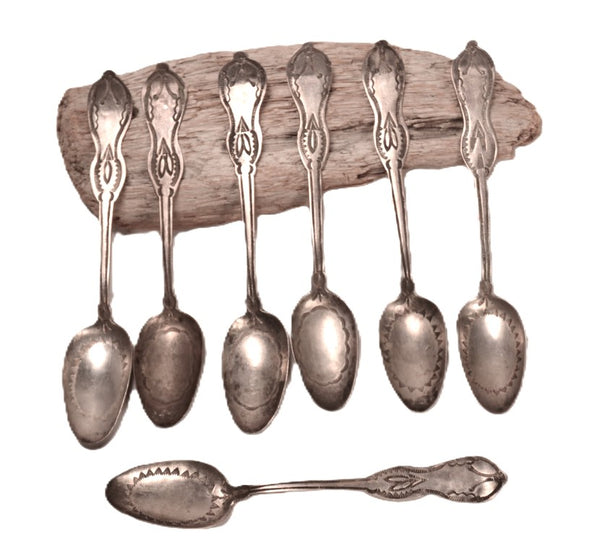 Navajo Sterling Silver Teaspoons Set of 7