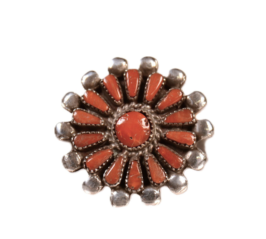Zuni Pueblo Red Coral Ring
