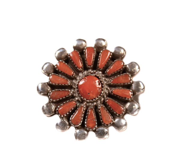 Zuni Pueblo Red Coral Ring