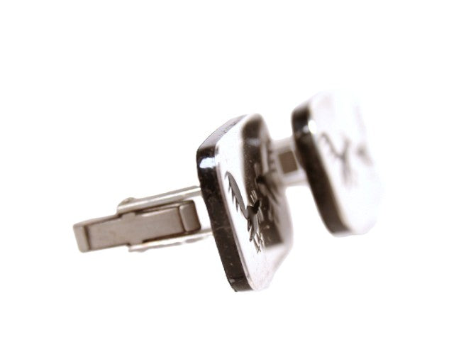Hopi Pueblo Sterling Silver Overlay Cuff Links