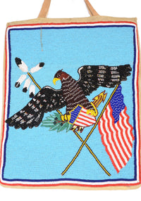 Plateau Flag Pictorial Beaded Pouch