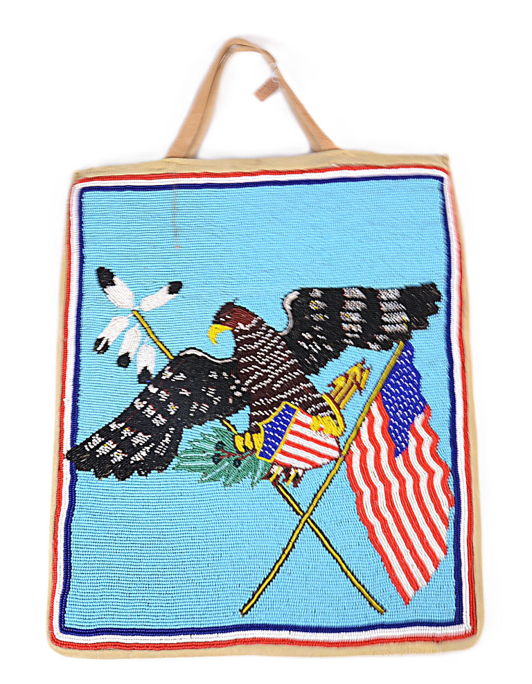 Plateau Flag Pictorial Beaded Pouch
