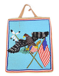 Plateau Flag Pictorial Beaded Pouch