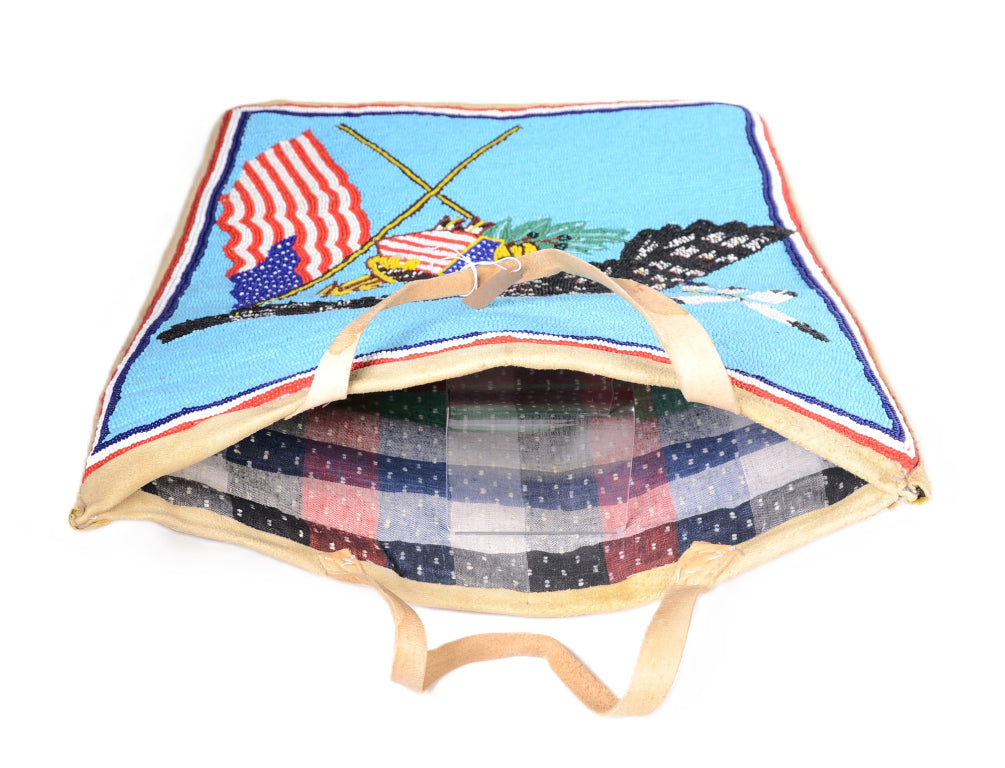 Plateau Flag Pictorial Beaded Pouch