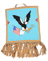Plateau Flag Pictorial Beaded Pouch