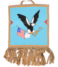 Plateau Flag Pictorial Beaded Pouch