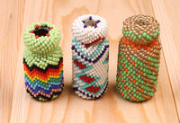 Paiute Beaded Glassware; Small Set of 3 Jars