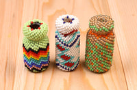 Paiute Beaded Glassware; Small Set of 3 Jars