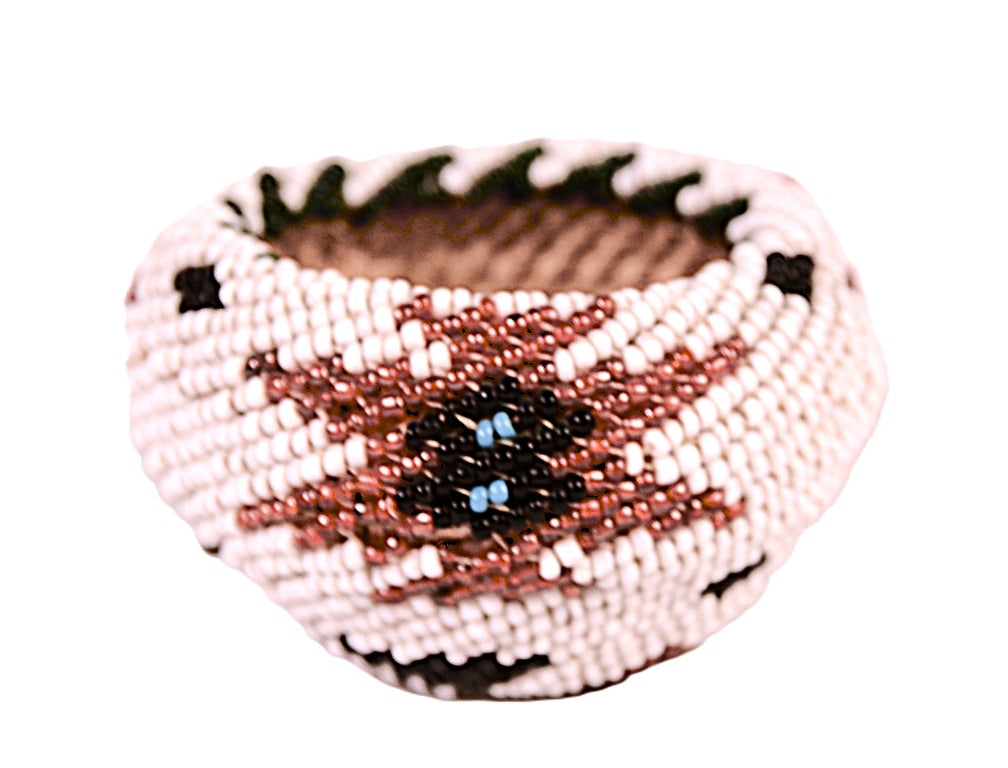 Paiute Coiled Fully Beaded Willow Basket