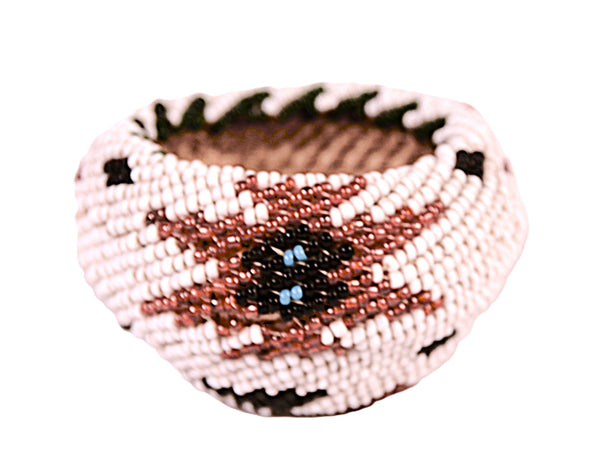 Paiute Coiled Fully Beaded Willow Basket