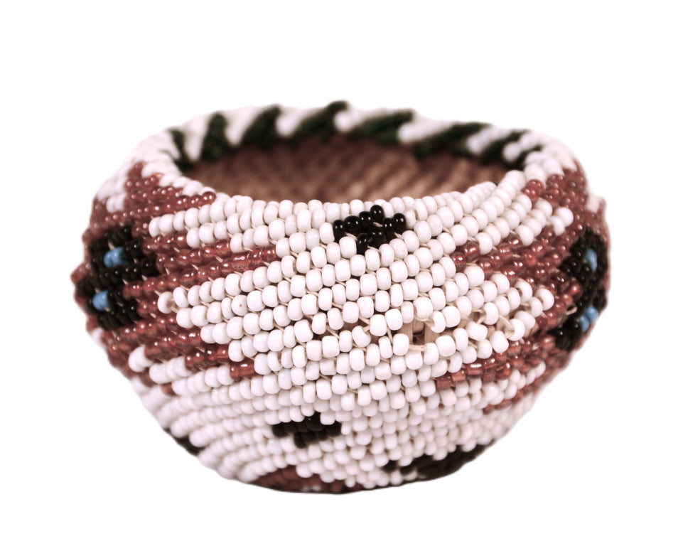 Paiute Coiled Fully Beaded Willow Basket