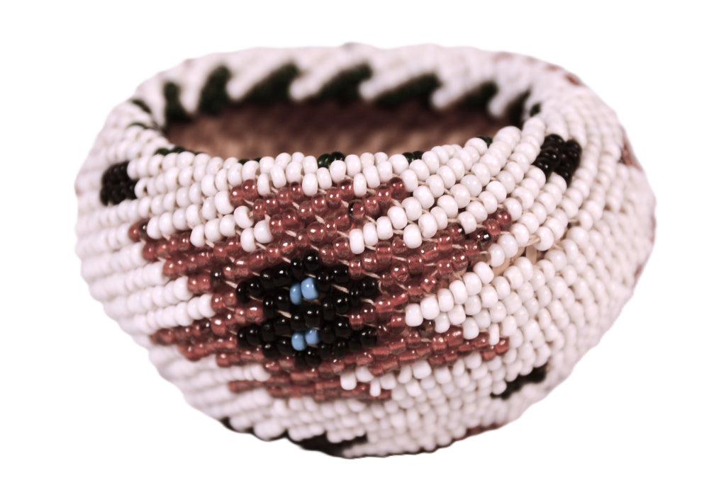 Paiute Coiled Fully Beaded Willow Basket