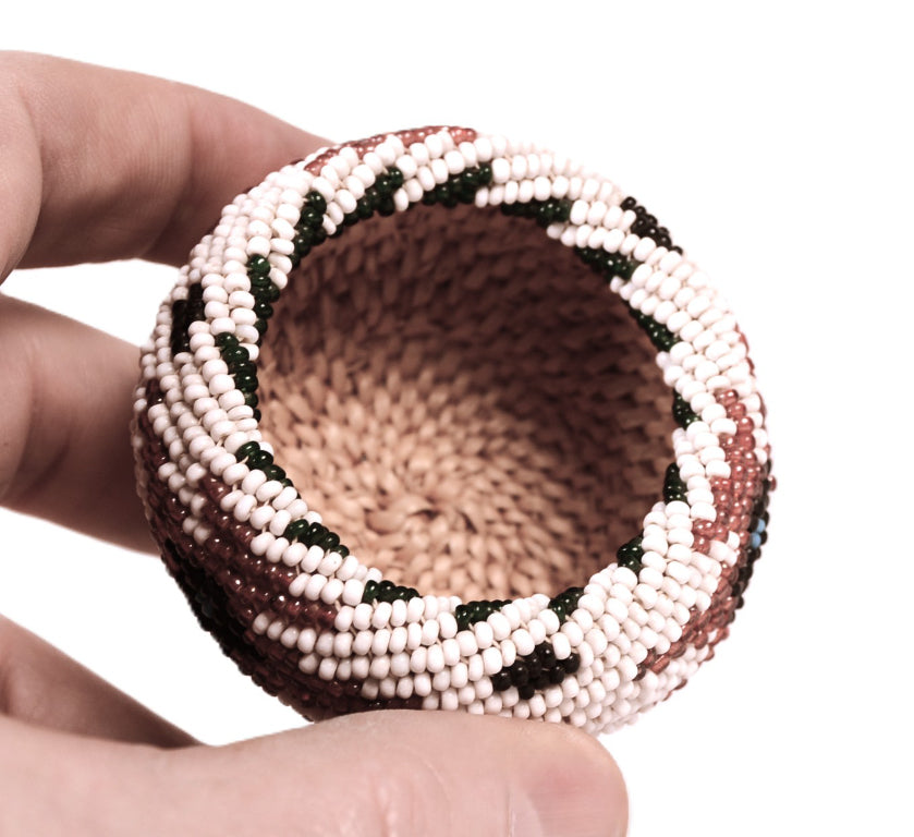 Paiute Coiled Fully Beaded Willow Basket