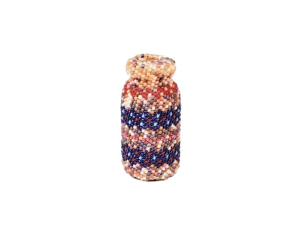 Paiute Multi Colored Beaded Glass Jar