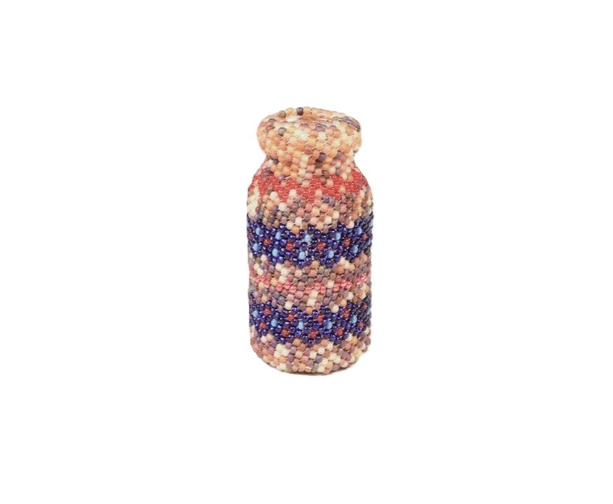 Paiute Multi Colored Beaded Glass Jar