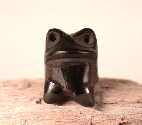 Santa Clara Pueblo Black Frog Pottery By Maria