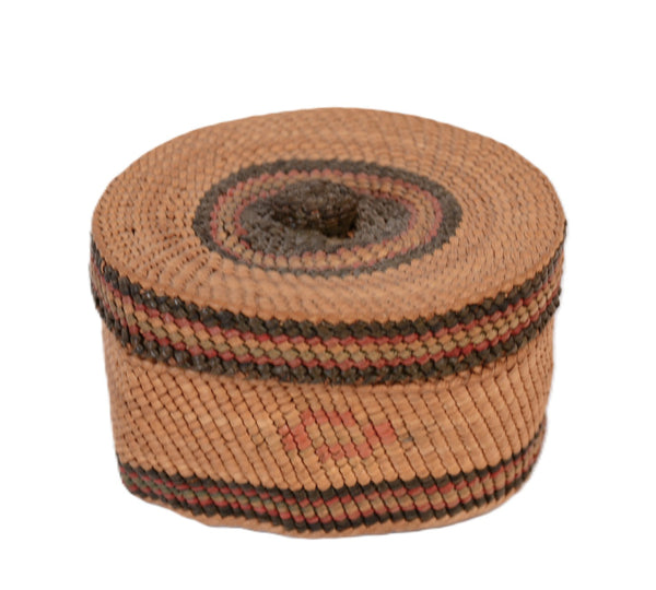 Makah Lidded Trinket Basket with Knob
