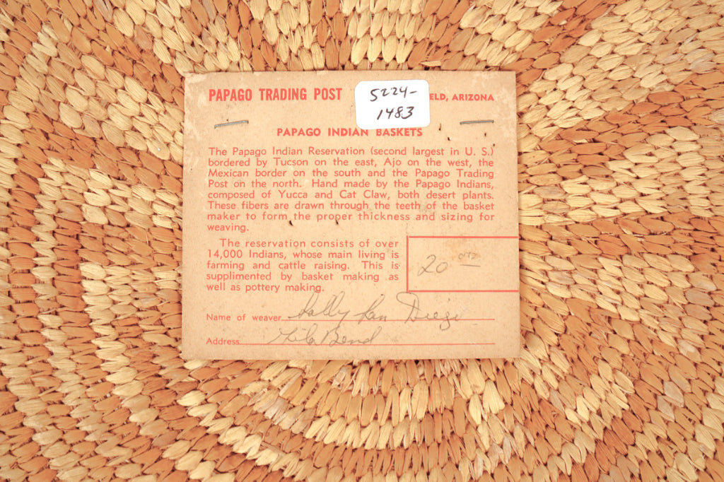 Papago Flat Basketry Tray By Sally Landiego From Jila Bend