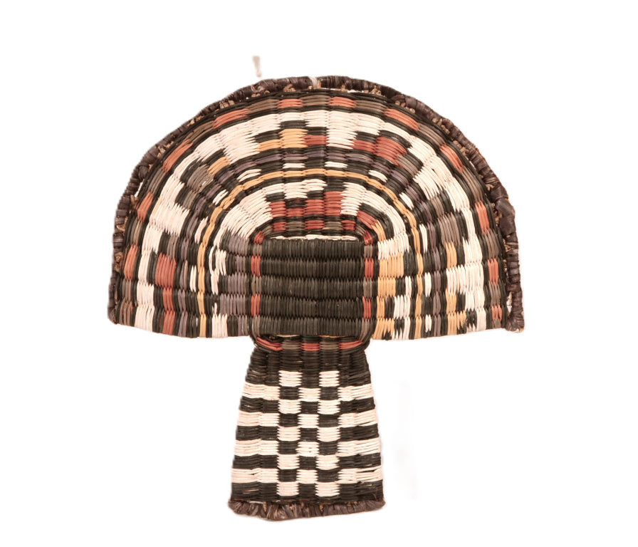 Hopi Pueblo Wicker Basketry Shakalo Kachina Figure Wall Decor